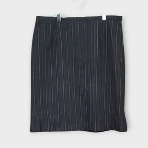 NWT Apt. 9 Charcoal And Purple Pinstripe Pencil Skirt With Pleated Hem ~sz 12